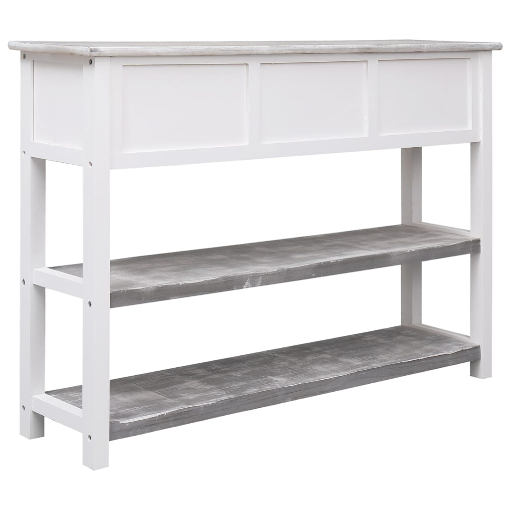 vidaXL Dulap, gri antichizat, 108x30x76 cm, lemn masiv de paulownia