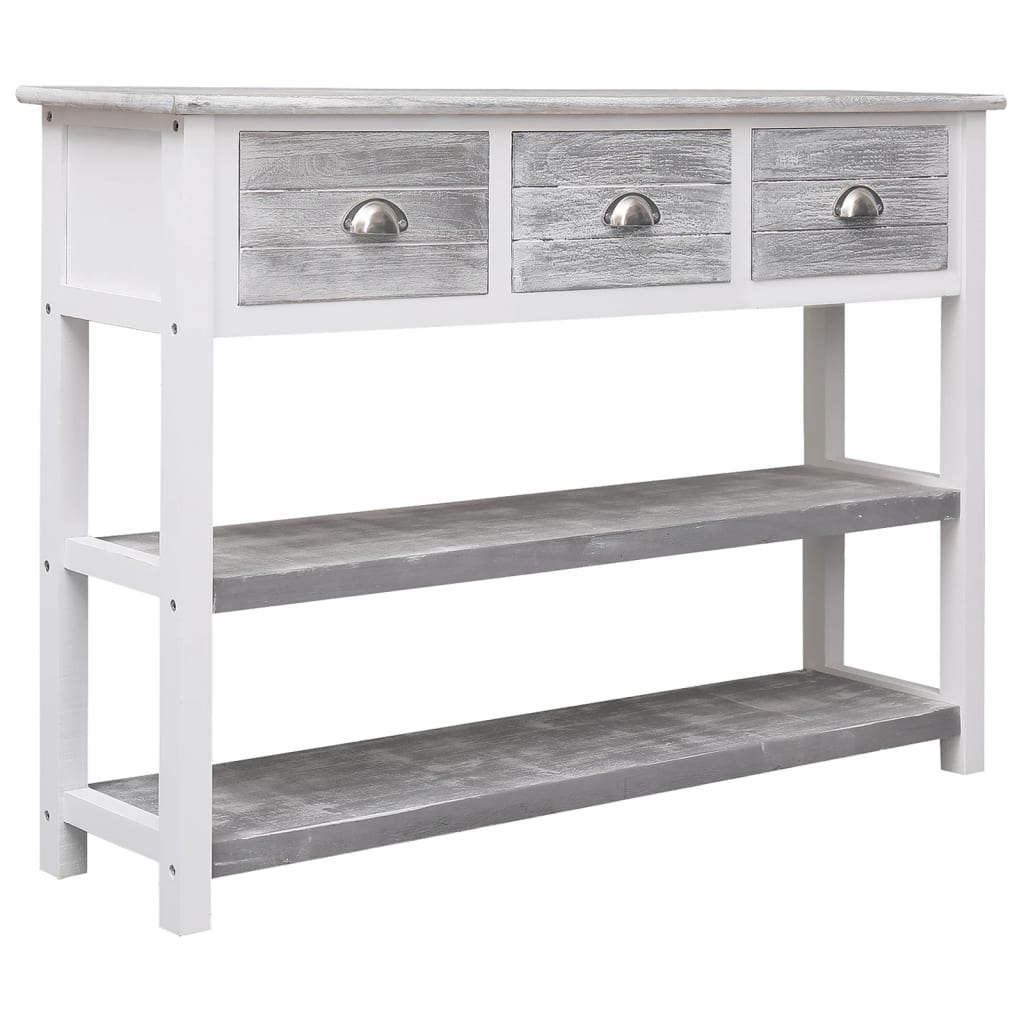 vidaXL Dulap, gri antichizat, 108x30x76 cm, lemn masiv de paulownia