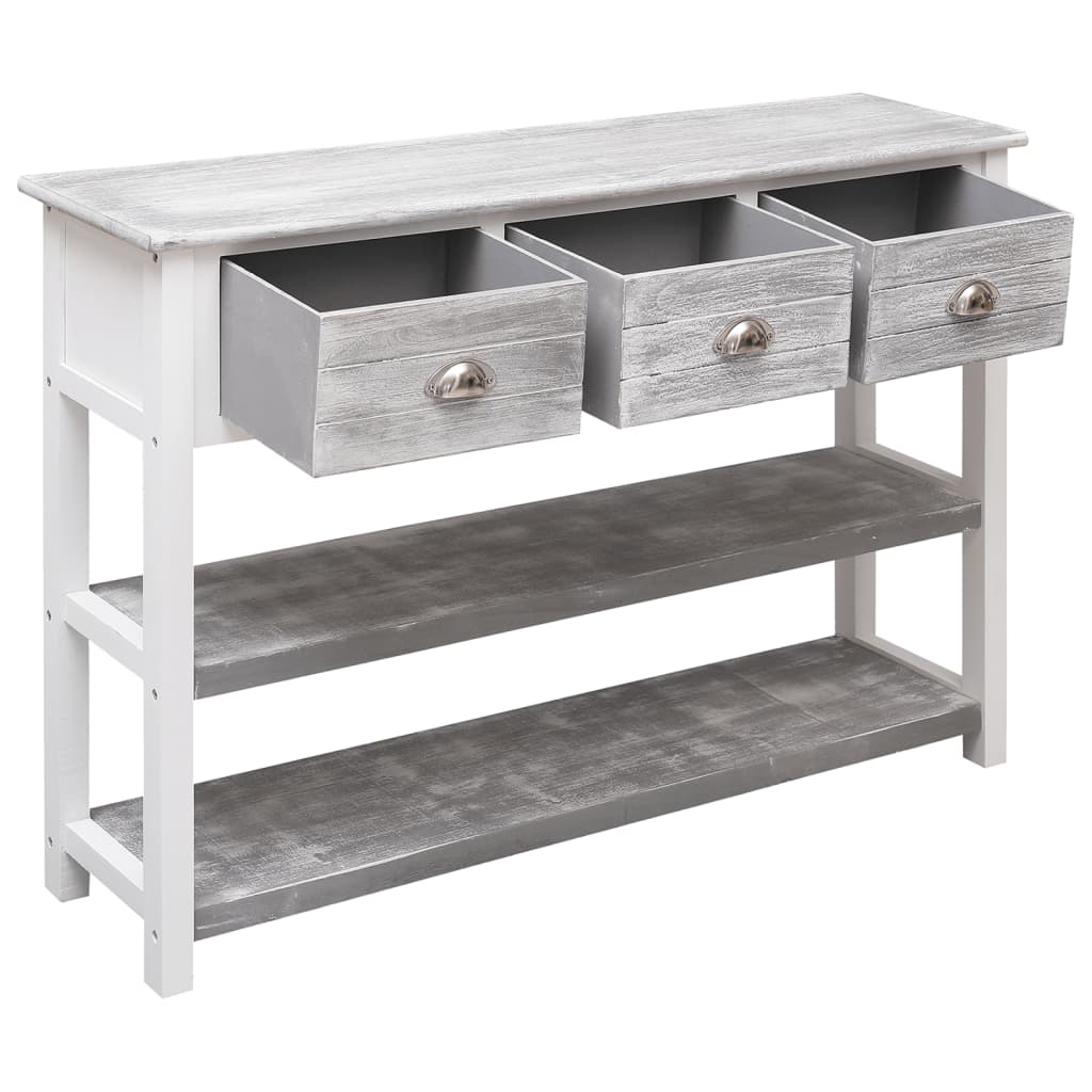 vidaXL Dulap, gri antichizat, 108x30x76 cm, lemn masiv de paulownia