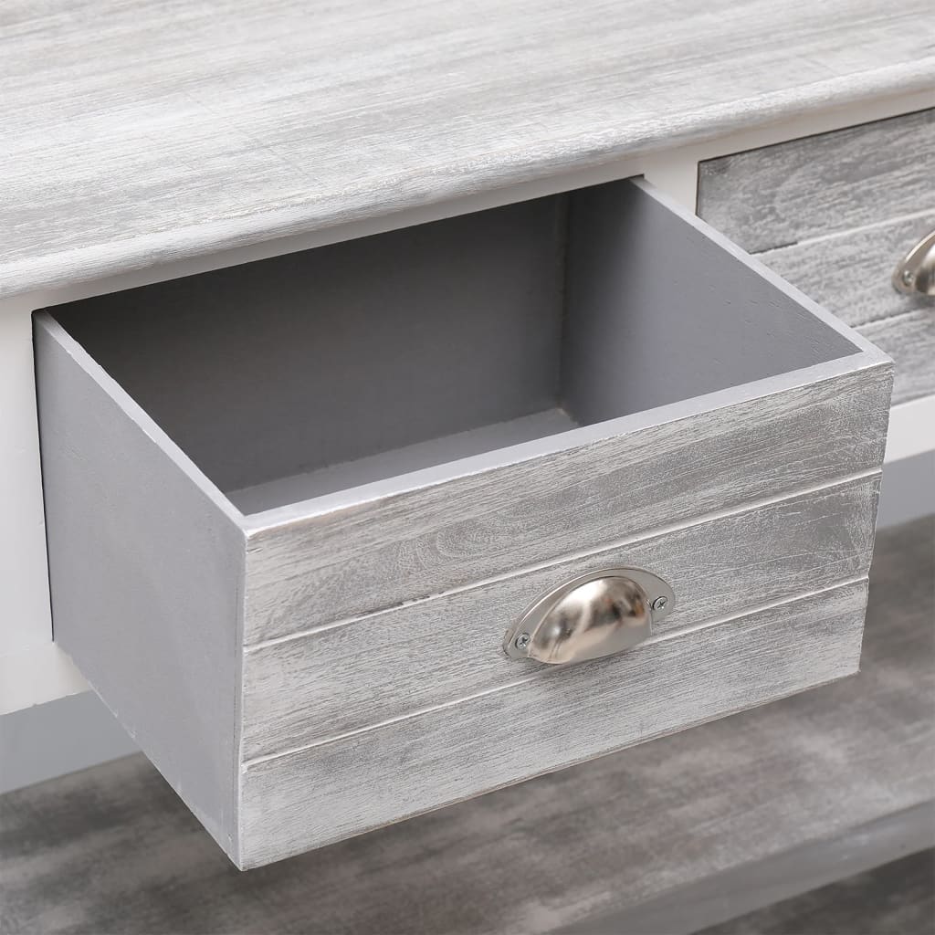 vidaXL Dulap, gri antichizat, 108x30x76 cm, lemn masiv de paulownia