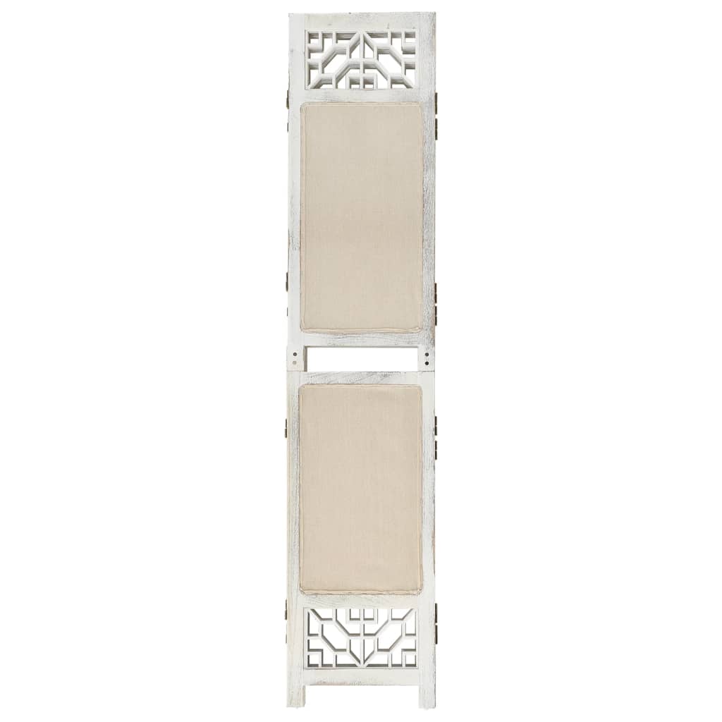 vidaXL Paravan de cameră cu 4 panouri, crem, 140x165 cm, textil vidaXL Paravan de cameră cu 4 panouri, crem, 140x165 cm, textil