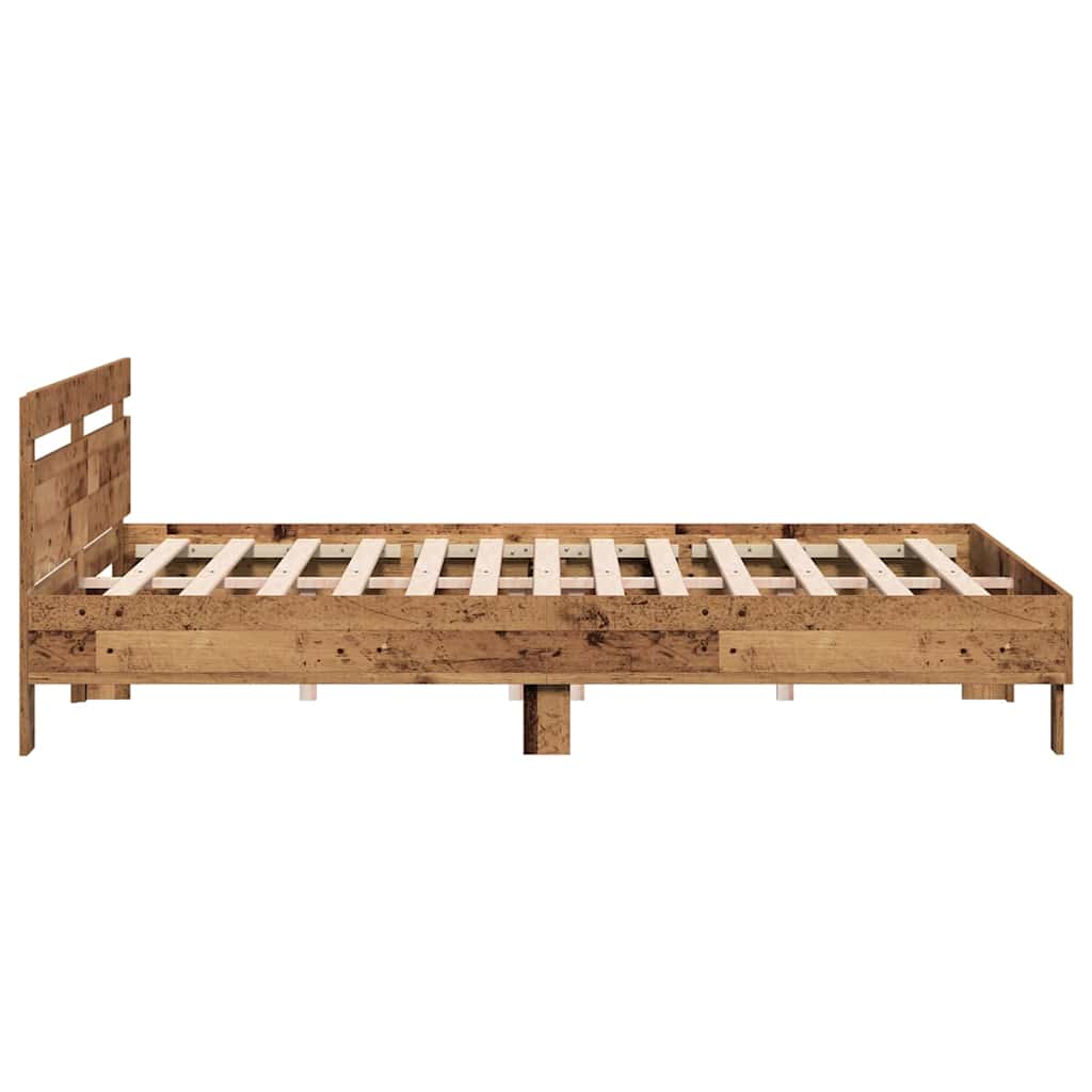 vidaXL Cadru de pat cu headboard Lemn Vechi 180 x 200 cm Lemn compozit