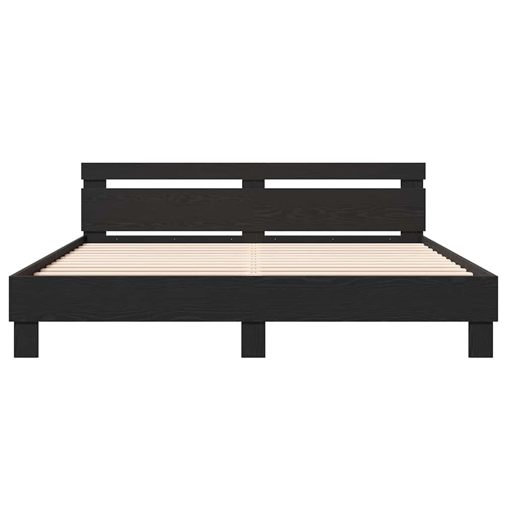 vidaXL Cadru de pat Stejar Negru 180 x 200 cm Lemn compozit
