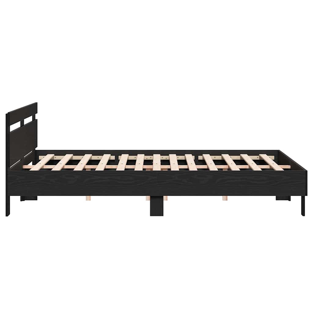 vidaXL Cadru de pat Stejar Negru 180 x 200 cm Lemn compozit