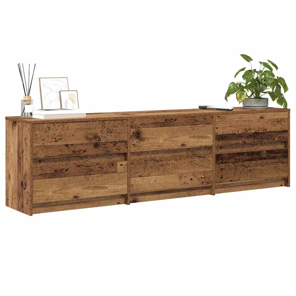 vidaXL Cabinet TV cu lumini cu bandă LED cu sertar cu depozitare Maro 180 x 34 x 50 cm