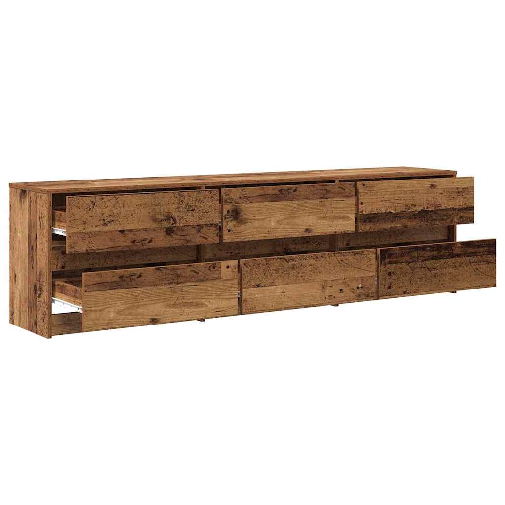 vidaXL Cabinet TV cu lumini cu bandă LED cu sertar cu depozitare Maro 180 x 34 x 50 cm