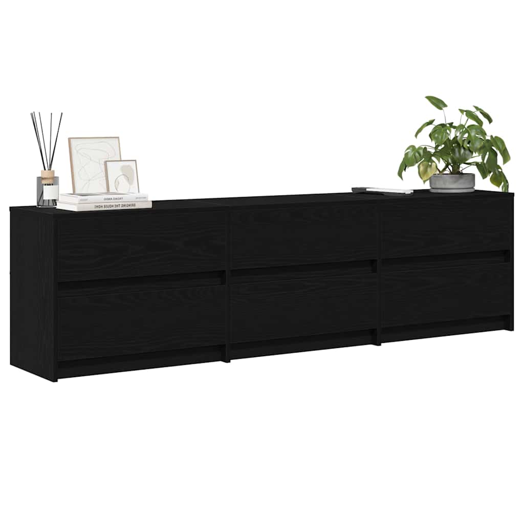 vidaXL Cabinet TV cu sertar Negru 182 x 34 x 50 cm Lemn compozit vidaXL Cabinet TV cu sertar Negru 182 x 34 x 50 cm Lemn compozit