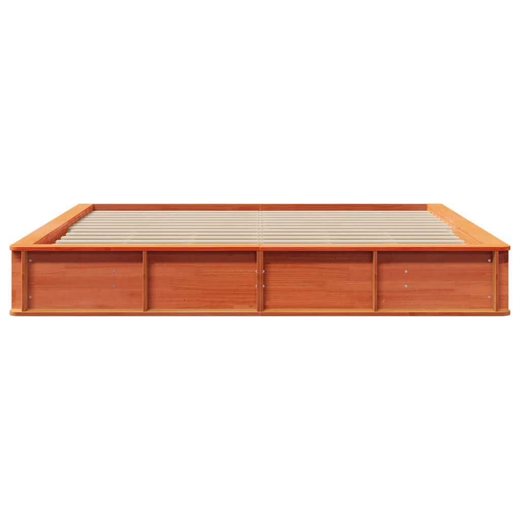 vidaXL Cadru de pat cu depozitare Maro ceruit 200 x 200 cm lemn