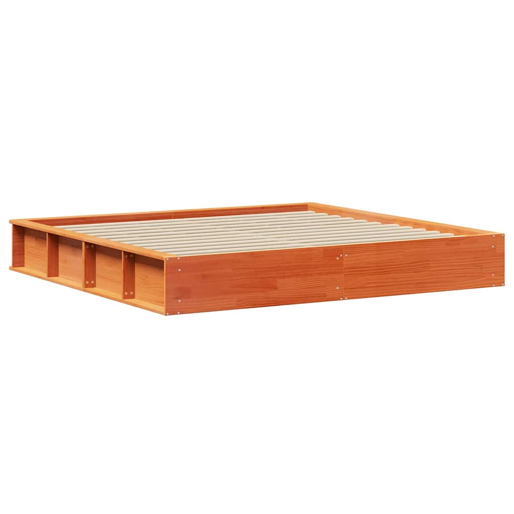 vidaXL Cadru de pat cu depozitare Maro ceruit 200 x 200 cm lemn