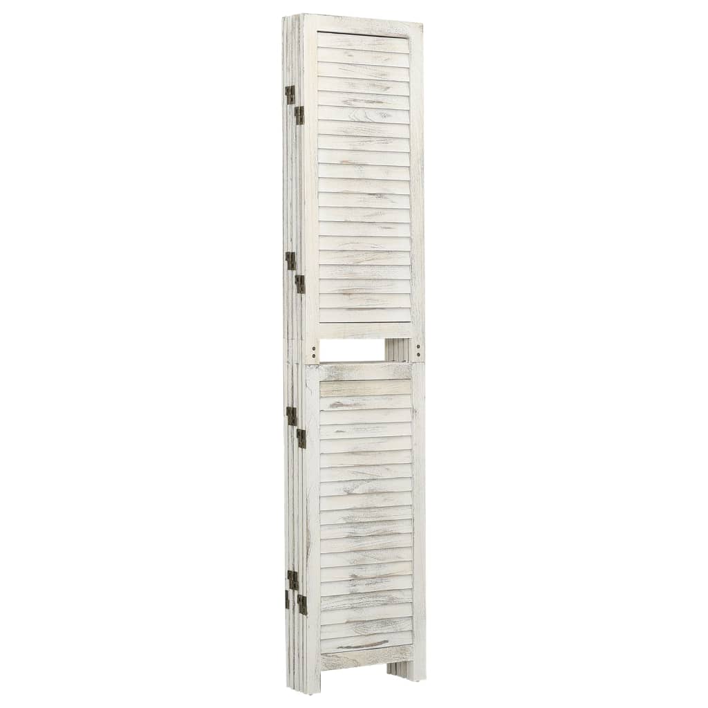 vidaXL Paravan de cameră cu 5 panouri alb antichizat 178,5x166 cm lemn vidaXL Paravan de cameră cu 5 panouri alb antichizat 178,5x166 cm lemn