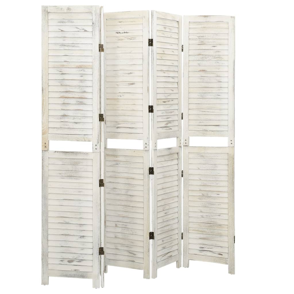 vidaXL Paravan de cameră cu 5 panouri alb antichizat 178,5x166 cm lemn vidaXL Paravan de cameră cu 5 panouri alb antichizat 178,5x166 cm lemn