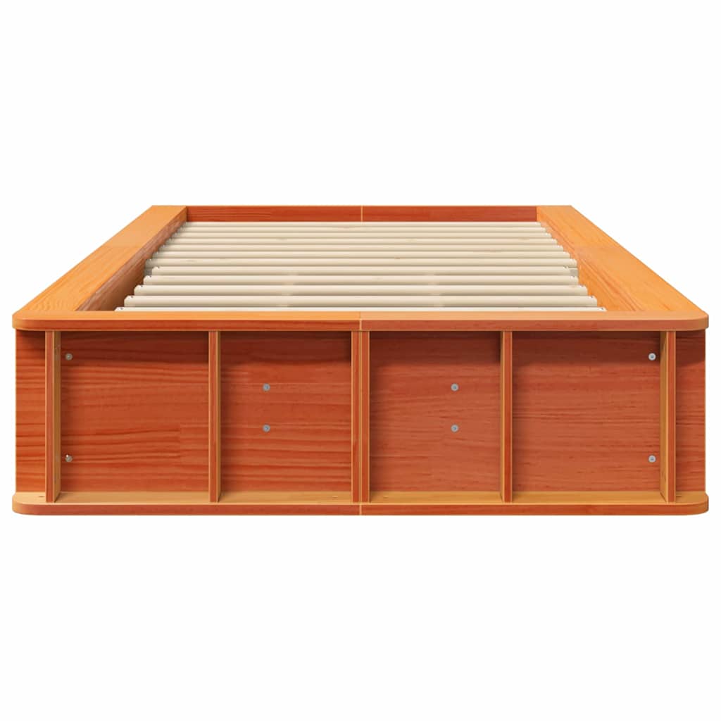 vidaXL Cadru de pat cu depozitare Maro ceruit 90 x 200 cm lemn