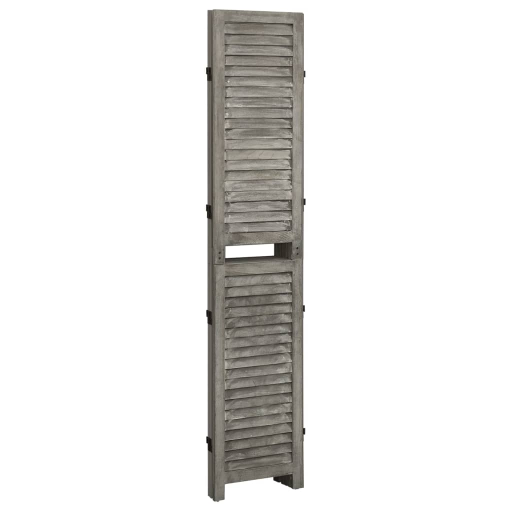 vidaXL Separator cameră cu 3 panouri, gri, 106,5x166 cm, lemn masiv vidaXL Separator cameră cu 3 panouri, gri, 106,5x166 cm, lemn masiv