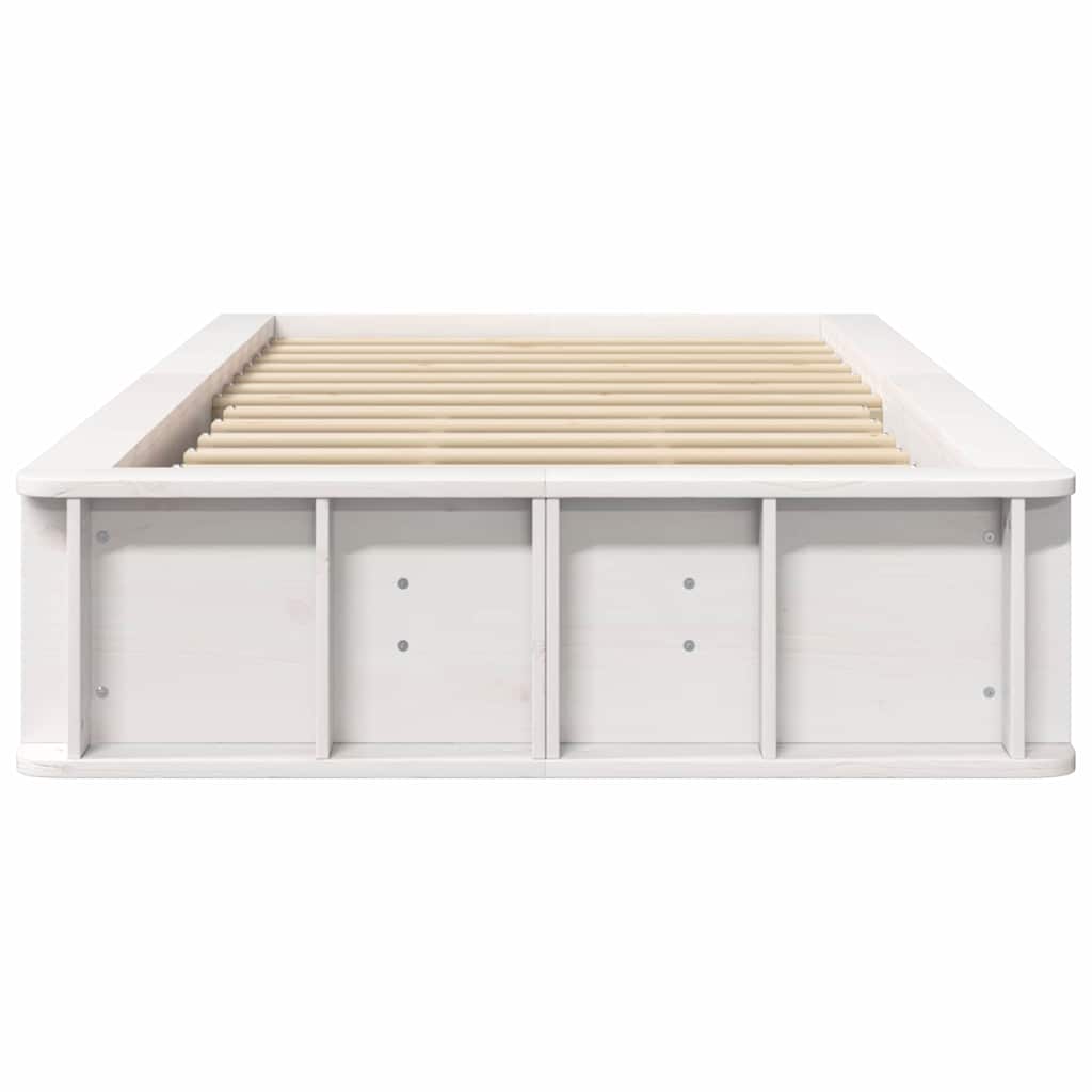 vidaXL Cadru de pat Alb 210 x 118 x 30 cm Lemn de pin masiv