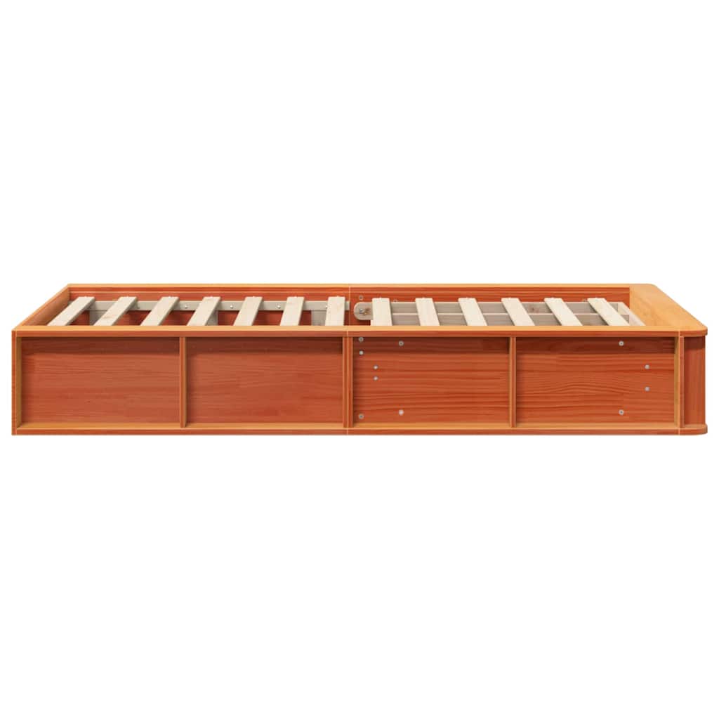 vidaXL Cadru de pat cu depozitare Maro ceruit 90 x 190 cm Lemn masiv