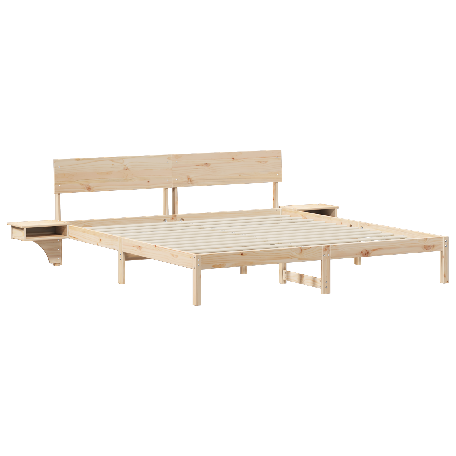 vidaXL Cadru de pat cu headboard Maro Lemn masiv de pin