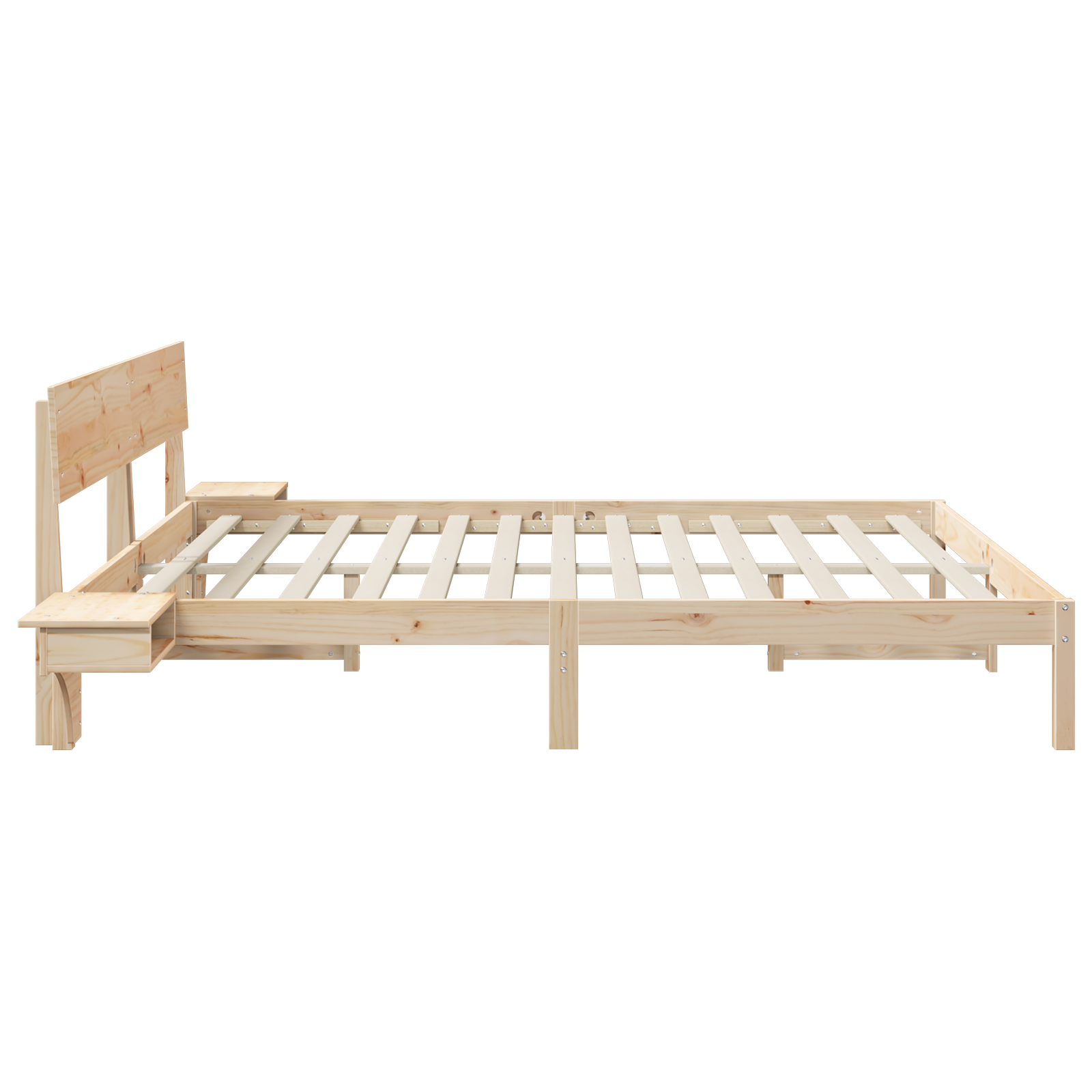 vidaXL Cadru de pat cu headboard Maro Lemn masiv de pin