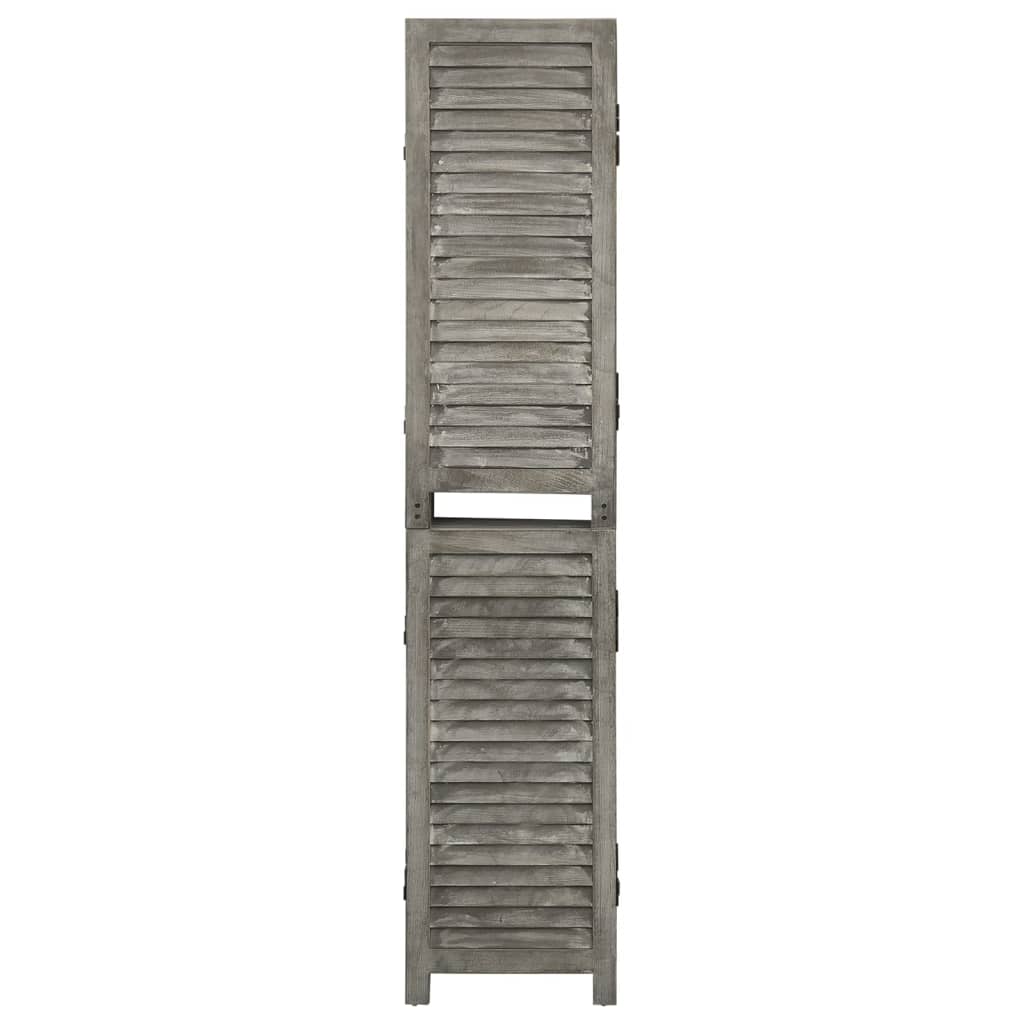 vidaXL Paravan de cameră cu 4 panouri, gri, 143x166 cm, lemn masiv vidaXL Paravan de cameră cu 4 panouri, gri, 143x166 cm, lemn masiv