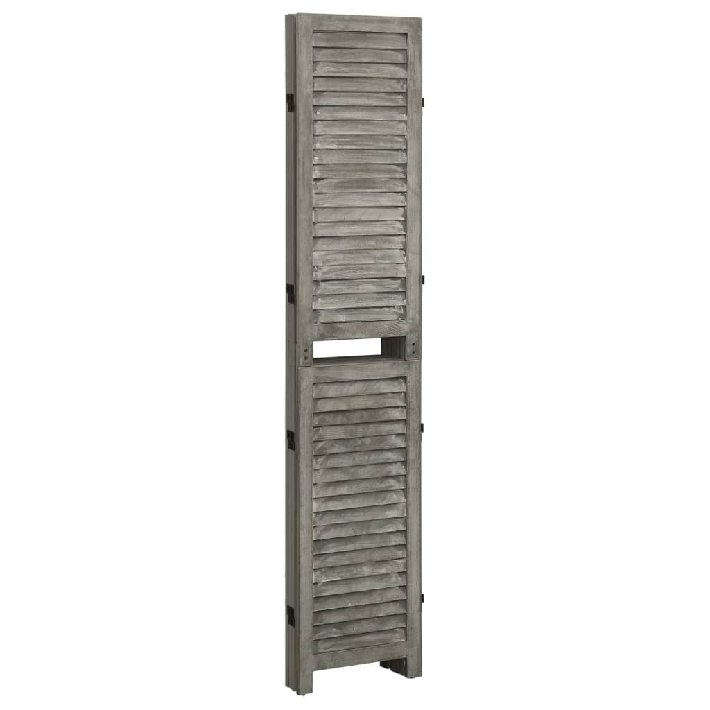 vidaXL Paravan de cameră cu 4 panouri, gri, 143x166 cm, lemn masiv vidaXL Paravan de cameră cu 4 panouri, gri, 143x166 cm, lemn masiv
