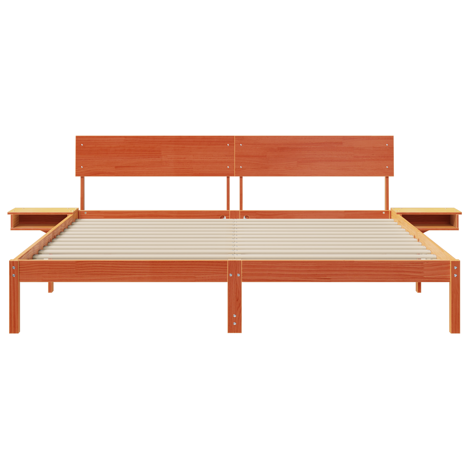 vidaXL Cadru de pat cu headboard Maro ceruit Lemn masiv de pin