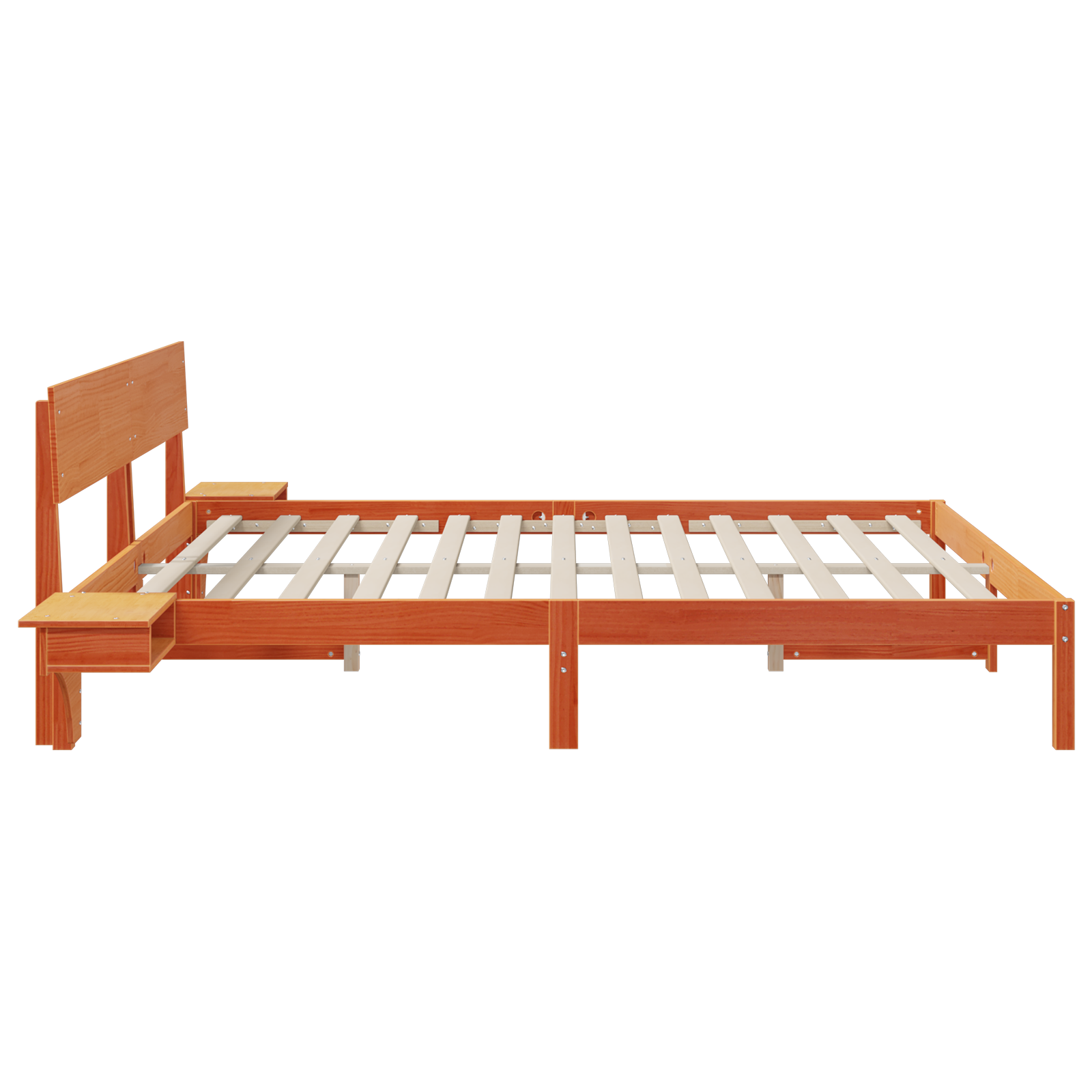 vidaXL Cadru de pat cu headboard Maro ceruit Lemn masiv de pin