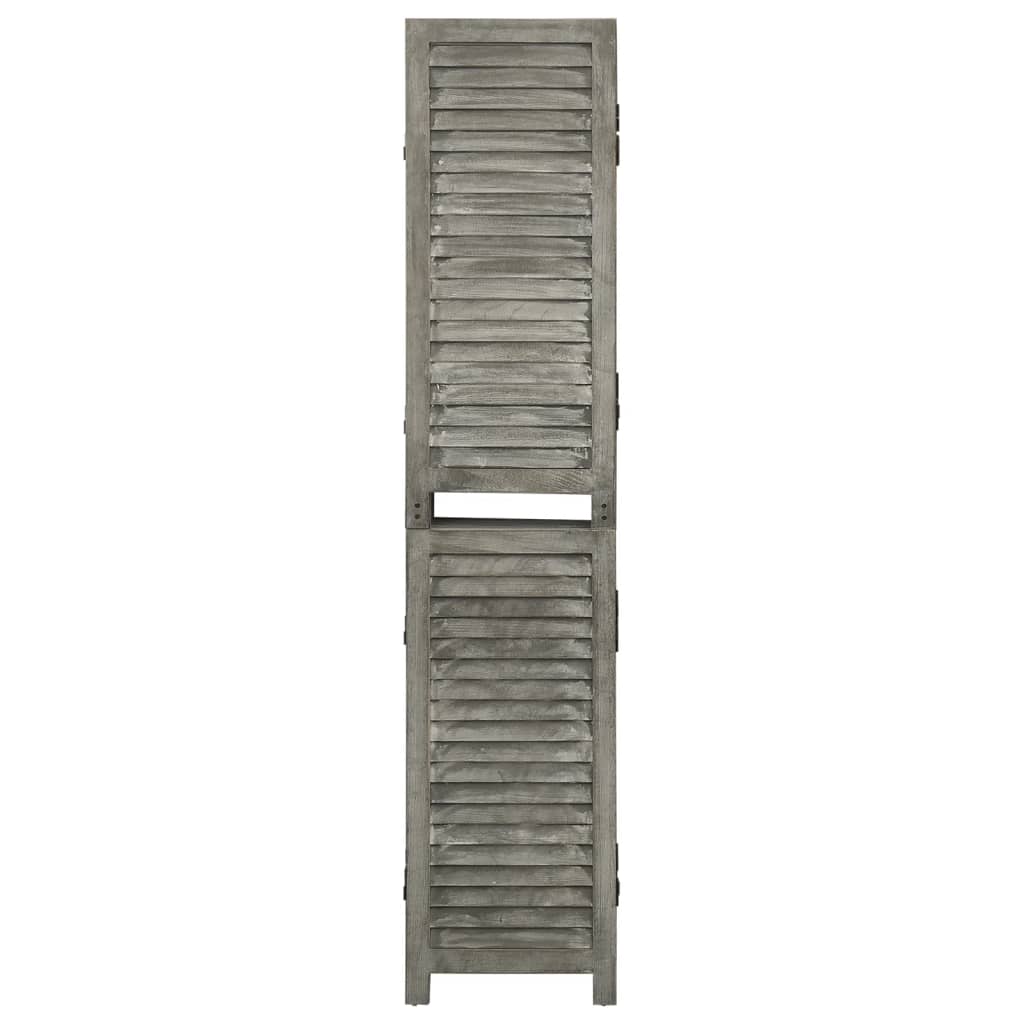 vidaXL Separator cameră cu 5 panouri, gri, 179x166 cm, lemn masiv vidaXL Separator cameră cu 5 panouri, gri, 179x166 cm, lemn masiv