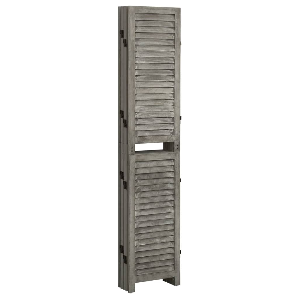 vidaXL Separator cameră cu 6 panouri, gri, 214x166 cm, lemn masiv vidaXL Separator cameră cu 6 panouri, gri, 214x166 cm, lemn masiv