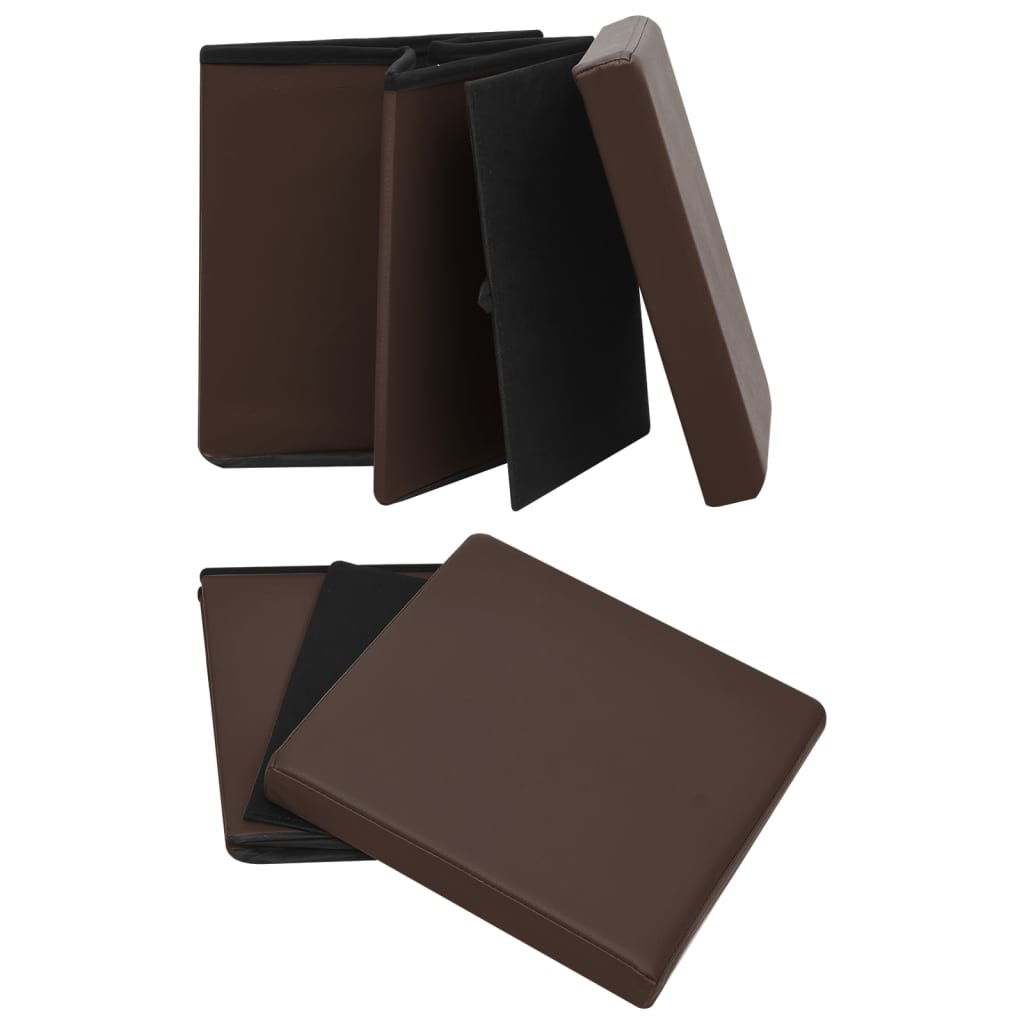 vidaXL Taburet de depozitare pliabil, maro, PVC vidaXL Taburet de depozitare pliabil, maro, PVC