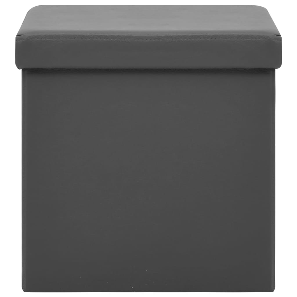 vidaXL Taburet de depozitare pliabil, gri, PVC