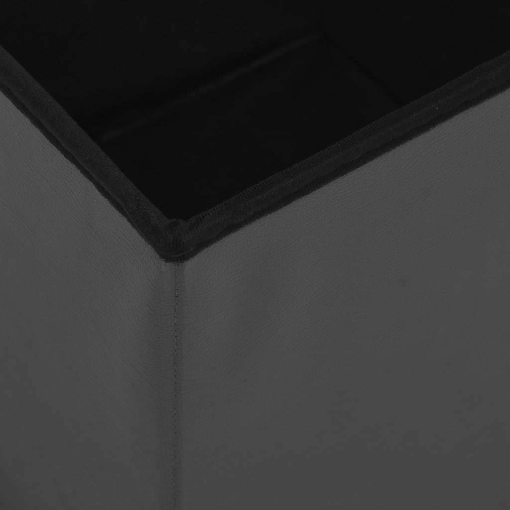 vidaXL Taburet de depozitare pliabil, gri, PVC