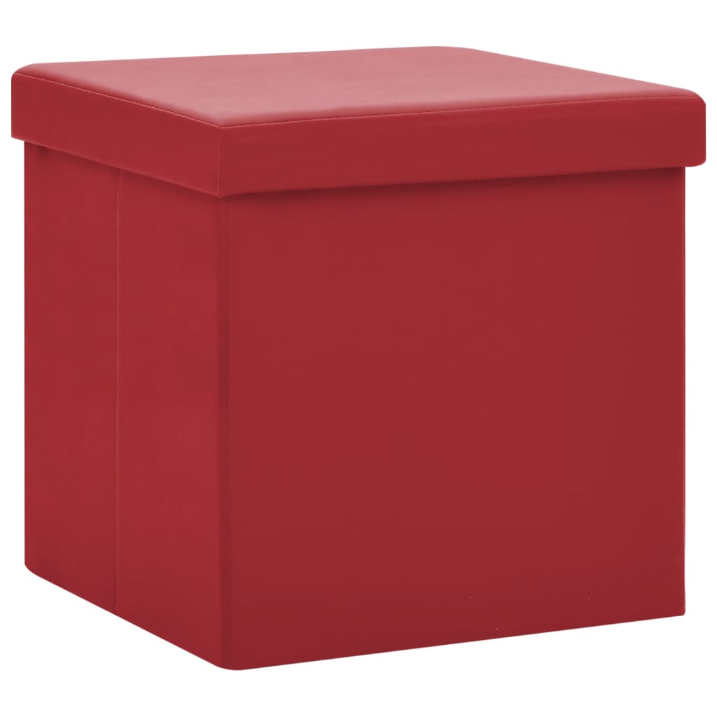 vidaXL Taburet de depozitare pliabil, roșu vin, PVC