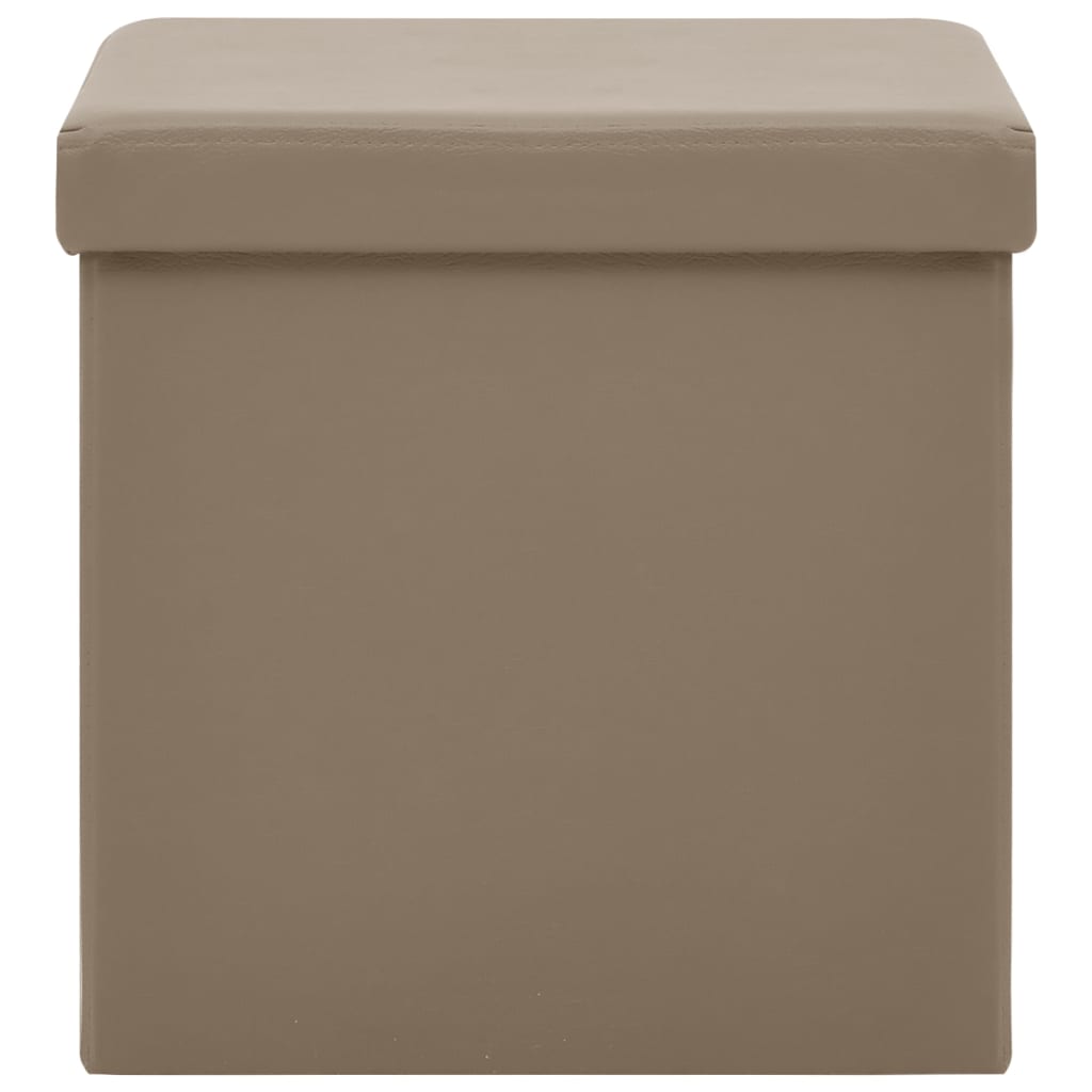 vidaXL Taburet de depozitare pliabil, cappuccino, PVC