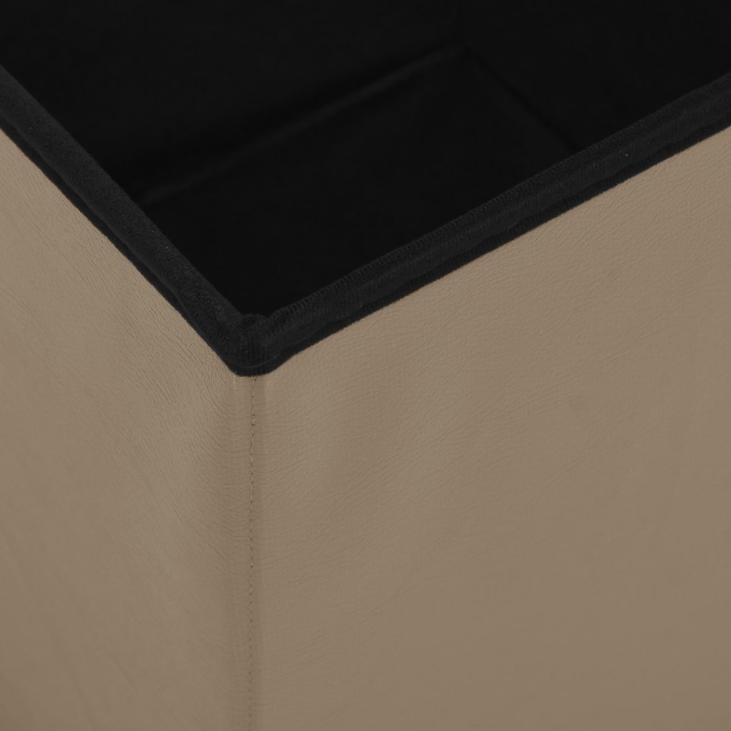 vidaXL Taburet de depozitare pliabil, cappuccino, PVC