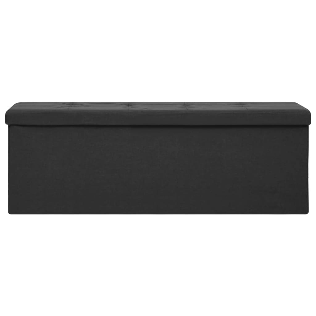 vidaXL Bancă de depozitare pliabilă, negru, imitație de pânză vidaXL Bancă de depozitare pliabilă, negru, imitație de pânză