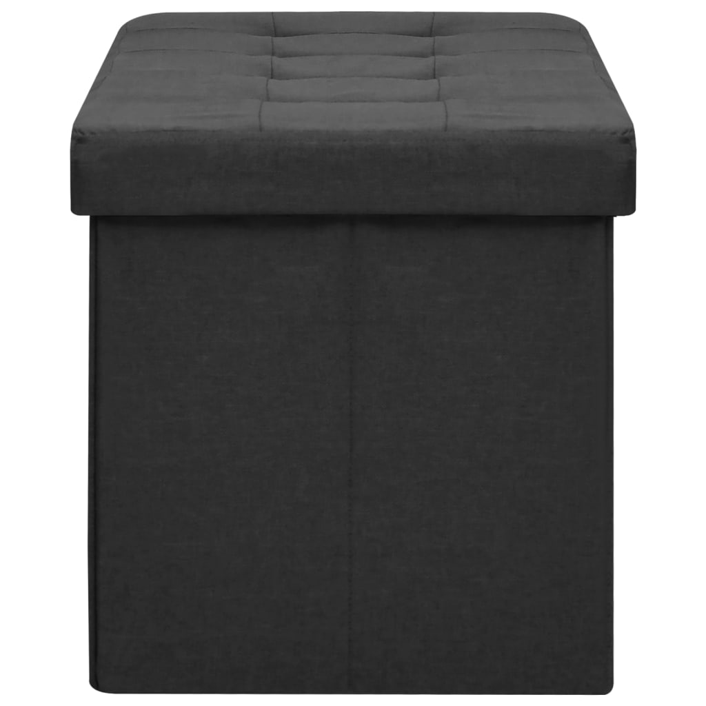 vidaXL Bancă de depozitare pliabilă, negru, imitație de pânză vidaXL Bancă de depozitare pliabilă, negru, imitație de pânză