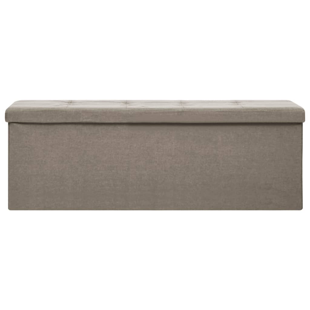 vidaXL Bancă de depozitare pliabilă, gri taupe, imitație de pânză vidaXL Bancă de depozitare pliabilă, gri taupe, imitație de pânză