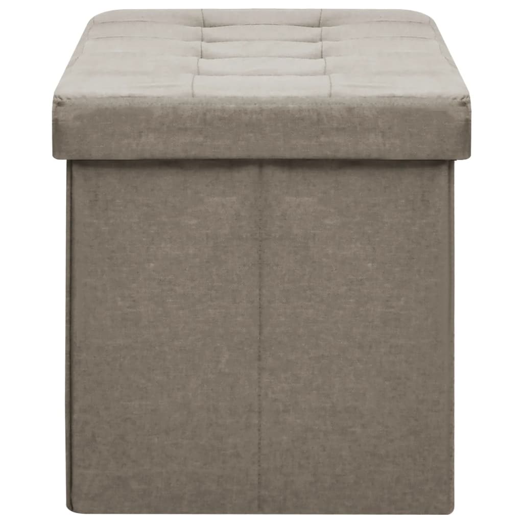 vidaXL Bancă de depozitare pliabilă, gri taupe, imitație de pânză vidaXL Bancă de depozitare pliabilă, gri taupe, imitație de pânză