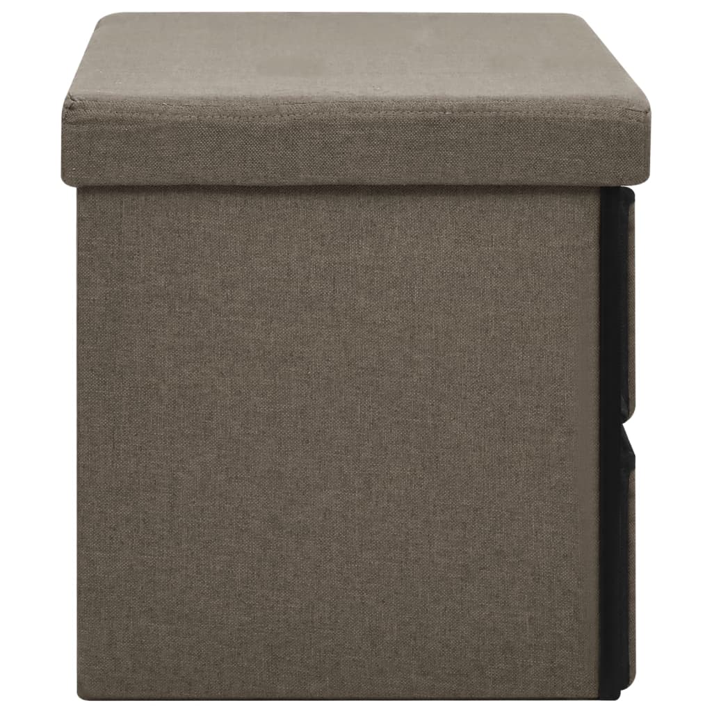 vidaXL Bancă depozitare pliabilă, maro, 76x38x38 cm, imitație pânză