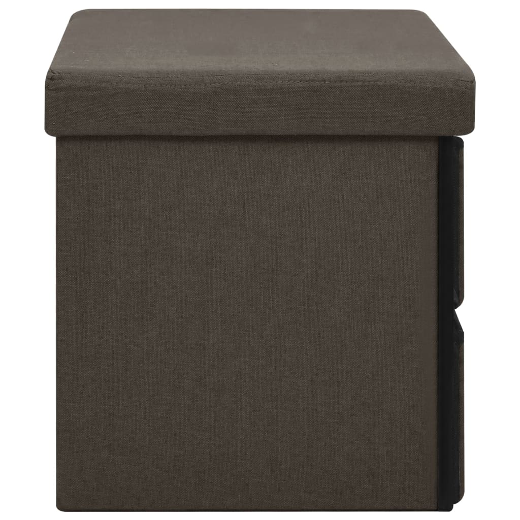 vidaXL Bancă depozitare pliabilă maro închis 76x38x38cm imitație pânză