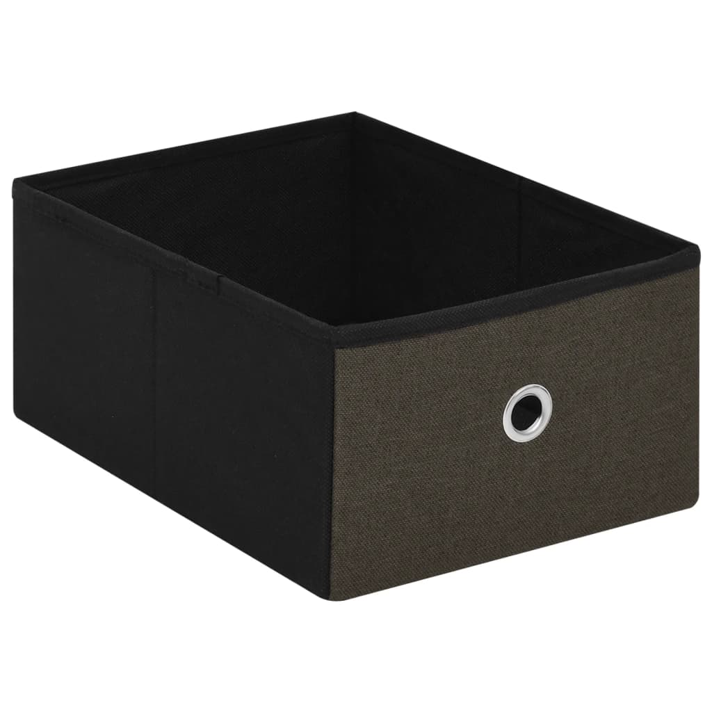 vidaXL Bancă depozitare pliabilă maro închis 76x38x38cm imitație pânză