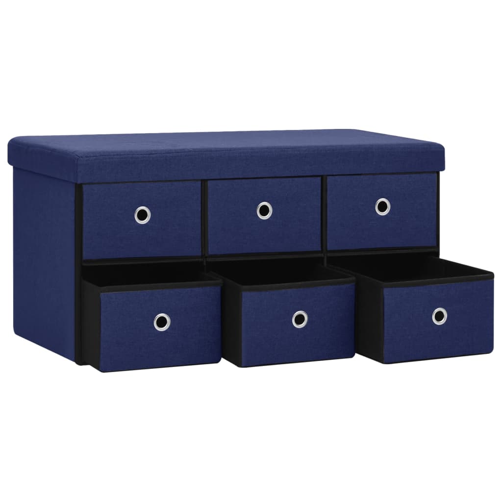 vidaXL Bancă depozitare pliabilă, albastru, 76x38x38 cm imitație pânză