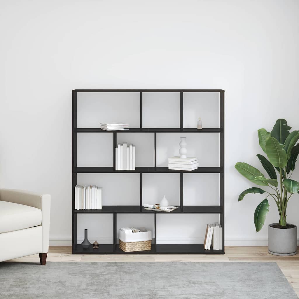 vidaXL Dulap pentru cărți Stejar negru 132 x 29 x 141.5 cm vidaXL Dulap pentru cărți Stejar negru 132 x 29 x 141.5 cm