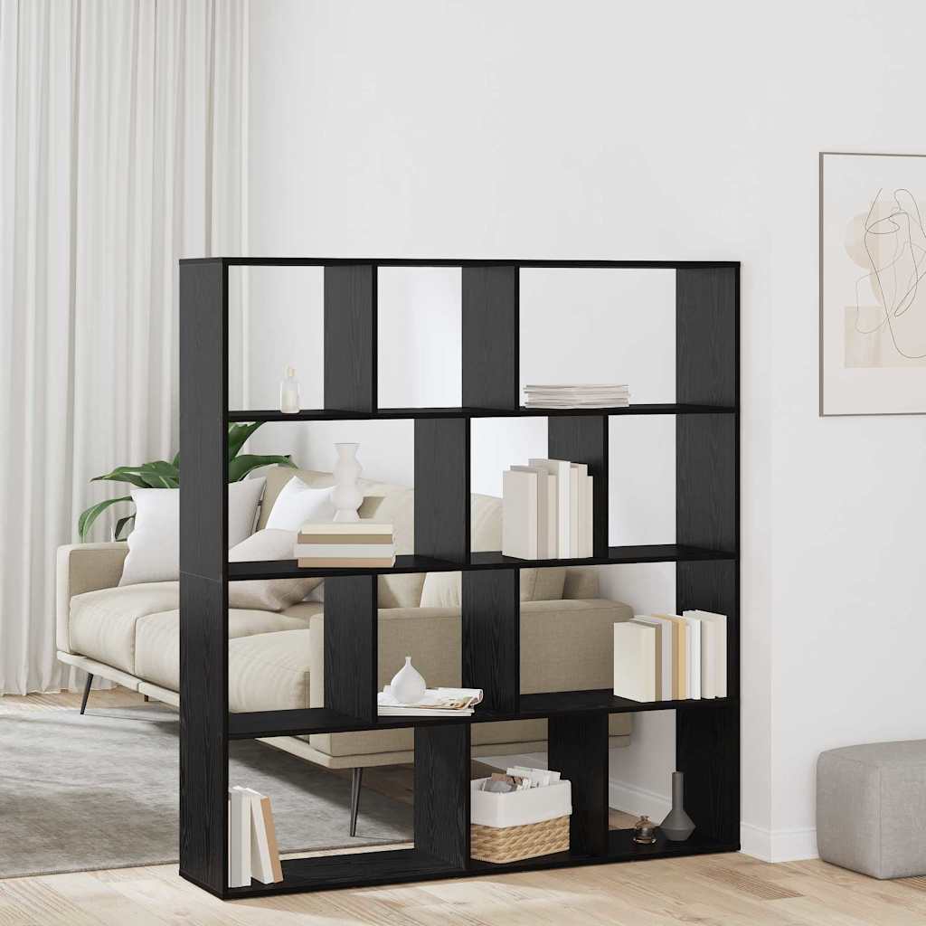 vidaXL Dulap pentru cărți Stejar negru 132 x 29 x 141.5 cm vidaXL Dulap pentru cărți Stejar negru 132 x 29 x 141.5 cm