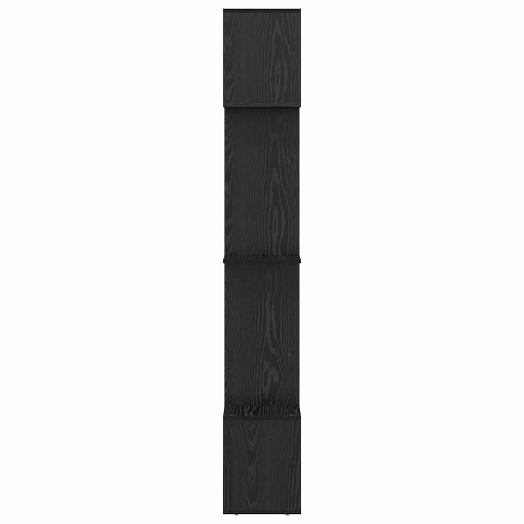 vidaXL Dulap pentru cărți Stejar Negru 92 x 29 x 188 cm Lemn compozit