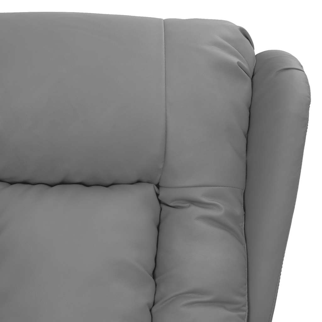 vidaXL Fotoliu de masaj, gri, piele ecologică