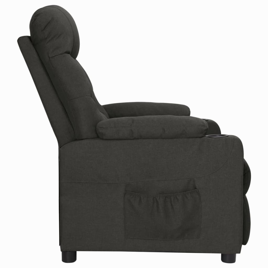 vidaXL Fotoliu rabatabil, negru, material textil vidaXL Fotoliu rabatabil, negru, material textil