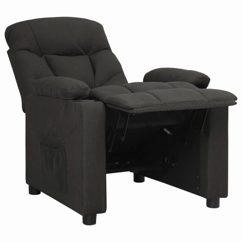 vidaXL Fotoliu rabatabil, negru, material textil vidaXL Fotoliu rabatabil, negru, material textil