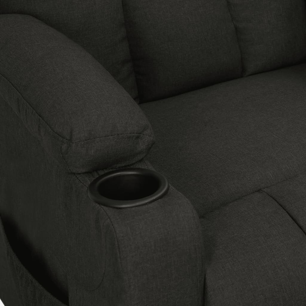 vidaXL Fotoliu rabatabil, negru, material textil vidaXL Fotoliu rabatabil, negru, material textil