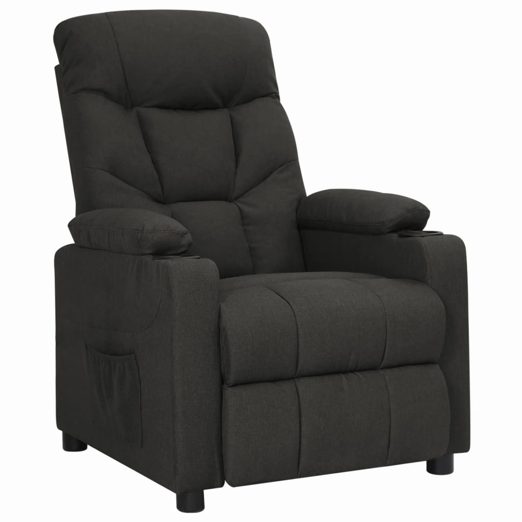 vidaXL Fotoliu rabatabil, negru, material textil vidaXL Fotoliu rabatabil, negru, material textil