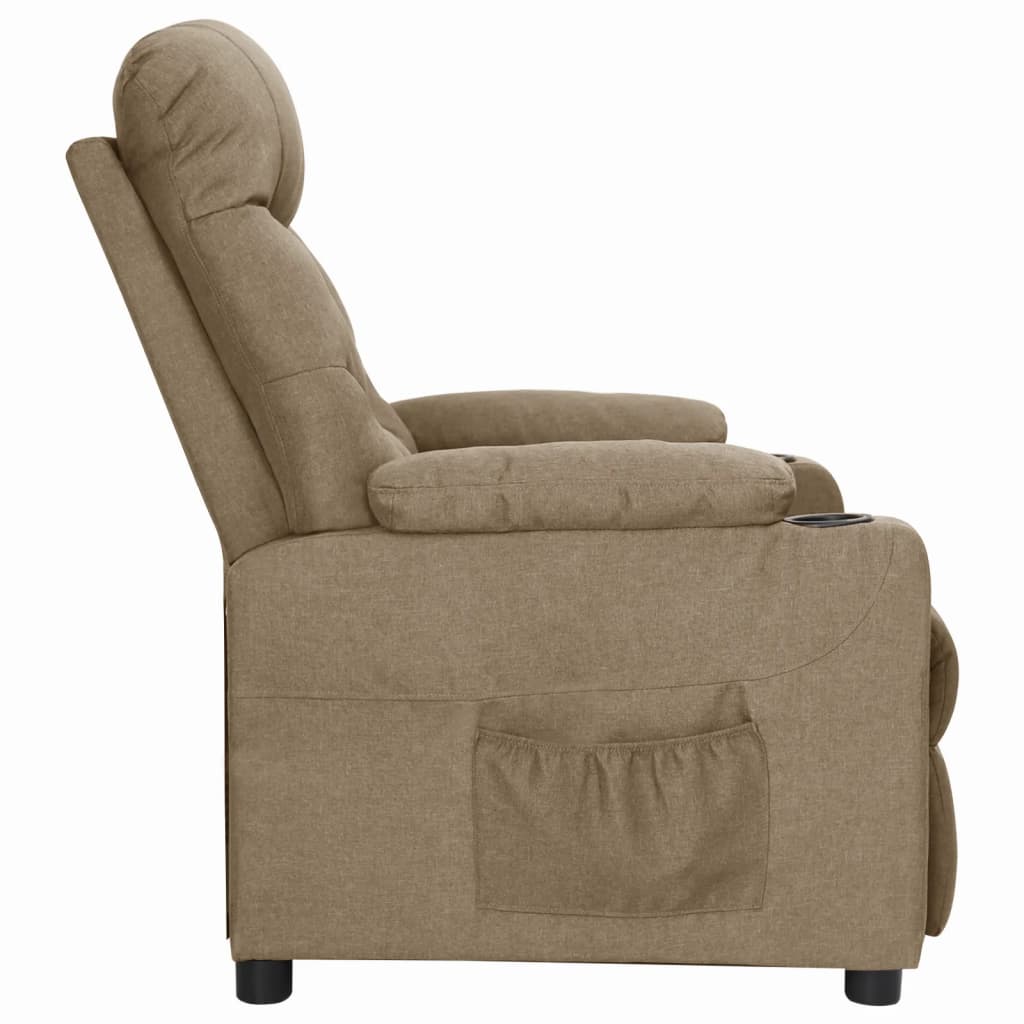 vidaXL Fotoliu rabatabil, gri taupe, material textil